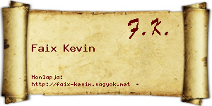 Faix Kevin névjegykártya